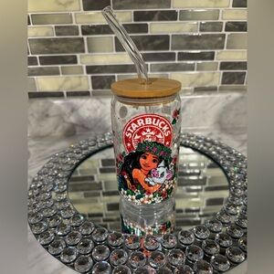 Trendy glass jar cup with glass straw!